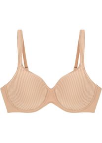Triumph, B&uuml;gel-BH &raquo;Modern Soft+Cotton W&laquo; mit dezenten Glanz-Streifenmuster und breiten Tr&auml;gern, NEUTRAL BEIGE, Cup D, 90 - Cup D, B&uuml;gel-BH