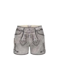 N&uuml;bler N&uuml;bler, Damen, Trachtenlederhose &raquo;Lederhose Hotpant Tiana&laquo;, Silber, EURO, 34 - EURO, Silber, Aufwendig gefertigt mit Hosenlatz., Trachtenmode
