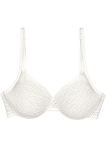 Triumph, Halbschalen-BH &raquo;Signature Sheer&laquo; Monogramm-T&uuml;ll, gepolsterte Cups, Spitzen-Details, weich, T&uuml;ll, ECRU WHITE, Cup C, 85 - Cup C, Halbschalen-