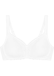 Triumph, Damen, B&uuml;gelloser BH &raquo;Modern Lace+Cotton&laquo; Spitzeneins&auml;tze, starker Halt ohne B&uuml;gel, atmungsaktiv, leicht, WHITE, 100 - Cup D, Damen-BH von 