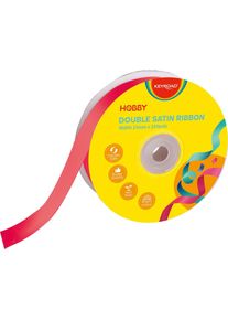 Keyroad, Geschenkverpackung, Band, doppelt, Satin, 25mm x 22,86m, auf Spule, rot (1x)
