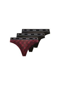HUGO Underwear, Damen, String &raquo;TRIPLET THONG DESIGN&laquo; 3 Stk. wiederholendes Logo am Bund, Open Red 641, XXL - 3 Stk., 3er Pack Tanga von Hugo