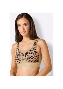 w&auml;schepur w&auml;schepur, Damen, B&uuml;gelloser BH Einzelpackung, 1 tlg., camel-schwarz-bedruckt, Cup A, 95 -Cup A, camel-schwarz-bedruckt, Cup A, B, C, D