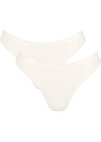 Sloggi, Damen, Tanga &raquo;GO Sense&laquo; 2er Pack, Modalmix, nahtlos, flacher Saum, elastisch, weich, SILK WHITE, XL, Damen-Slips von Sloggi