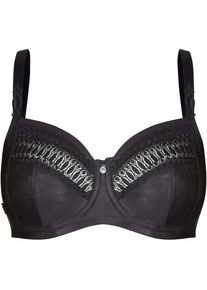 SuSa, Damen, B&uuml;gelloser BH &raquo;Santorin&laquo; Schweizer T&uuml;llstickerei, Schmuckstein, gen&auml;hte Cups, hohe Stegmitte, schwarz, Cup C, 75 - Cup C, schwarz, 