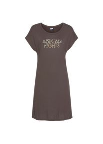 Lascana, Damen, Nachthemd mit angeschnittenen &Auml;rmeln, braun, N-Gr, 36/38 -N-Gr, braun, Nachthemd mit Rundhalsausschnitt