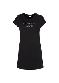Lascana, Damen, Nachthemd Mit Folien- oder Allover-Druck, schwarz, N-Gr, 32/34 -N-Gr, schwarz, Gem&uuml;tliches Bigshirt mit lockerem Sitz