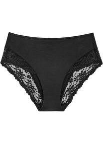 Triumph, Damen, Maxislip &raquo;Ladyform Soft&laquo; mit Spitze, femininer Stil, glatt, elegant, BLACK, 48, BLACK, Hochgeschnittener Slip von Triumph