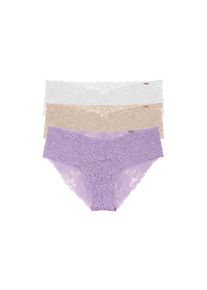 Dorina, Damen, Slip &raquo;Lana&laquo; 3er Pack, florale Spitze, purple-white-beige, XS, purple-white-beige, Damenslip von Dorina