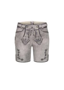 N&uuml;bler N&uuml;bler, Damen, Trachtenlederhose &raquo;Lederhose kurz Tiana&laquo;, Silber, EURO, 42 - EURO, Silber, Aufwendig gefertigt mit Hosenlatz, Trachtenmode