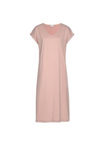 Lascana, Damen, Nachthemd mit Seitenschlitzen, altrosa, N-Gr, 32/34 -N-Gr, altrosa, Elegantes Nachthemd in Midi-L&auml;nge