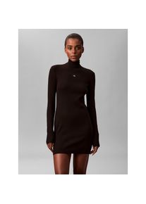 Calvin Klein Jeans, Damen, Minikleid Ohne Tasche Figurbetonte Passform mit Stehkragen, Black, N-Gr, XS (36) -N-Gr, Black, Kleid von Calvin Klein Jeans