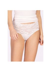 Nina von C., Damen, Taillenslip &raquo;"Fine Cotton"&laquo; 2er Pack, eng, elastisch, bequem, feminin, atmungsaktiv, breiter Bund mit Spitze, wei&szlig;, 48, 