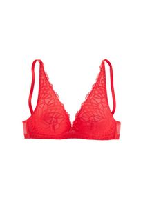 Lascana, Damen, Bralette-BH &raquo;Cara&laquo; ohne B&uuml;gel im edlen High-Apex Design, sexy Dessous, rot, Cup F, 80 - Cup F, rot, Femininer Bralette-BH (ohne 