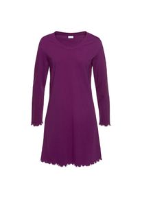 Lascana, Damen, Sleepshirt mit Wellensaum, beere, N-Gr, 36/38 -N-Gr, beere, Klassisches Sleepshirt mit Wellensaum