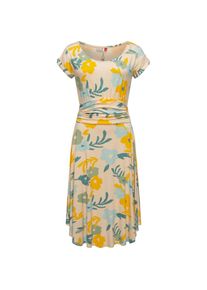 Ragwear, Damen, Sommerkleid &raquo;Sommerkleid Yvone Flowers&laquo;, Beige, N-Gr, M -N-Gr, Beige, Weiches Kurzarm Kleid, l&auml;ssiger Rundhalsausschnitt