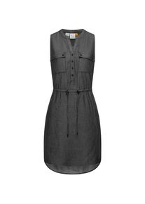 Ragwear, Damen, Shirtkleid &raquo;Shirtkleid Roisin Denim&laquo;, Black24, N-Gr, XL -N-Gr, Black24, &Auml;rmelloses Kleid mit Knopfleiste und Bindeband von Ragwear