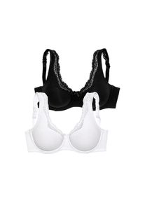 Petite Fleur, B&uuml;gel-BH Packung, 2 St&uuml;ck, mit Tragevariante Neckholder, Basic Dessous, wei&szlig;+schwarz, Cup E, 85 -Cup E, B&uuml;gel-BH