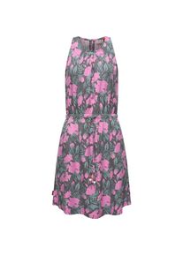 Ragwear, Damen, A-Linien-Kleid &raquo;Sommerkleid Sanai Print Organic&laquo;, Grey, N-Gr, XL -N-Gr, Grey, Blusenkleid mit Blumen-Print und Bindeband an der Taille