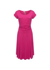 Ragwear, Damen, Sommerkleid &raquo;Sommerkleid Yvone Solid&laquo;, Magenta, N-Gr, L -N-Gr, Magenta, Weiches Kurzarm Kleid, l&auml;ssiger Rundhalsausschnitt