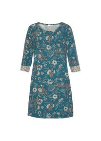 Lascana, Damen, Nachthemd im Blumen Allover-Druck, rauchblau-ecru, N-Gr, 36/38 -N-Gr, rauchblau-ecru, Verspieltes Sleepdress mit floralem Print