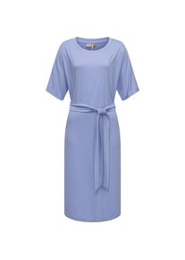 Ragwear, Damen, Shirtkleid &raquo;Sommerkleid Pallerma&laquo;, Blue, N-Gr, L -N-Gr, Blue, Unifarbenes Kurzarm-Kleid mit Bindeband an der Taille