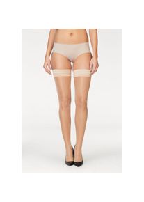 Lascana, Damen, Halterlose Feinstr&uuml;mpfe 20 1 Stk. tlg. mit schlichtem Bund, puder, 36/38, puder, Feiner halterloser Strumpf