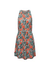 Ragwear, Damen, A-Linien-Kleid &raquo;Sommerkleid Sanai Print Organic&laquo;, Aqua, N-Gr, XL - N-Gr, Aqua, Blusenkleid mit Blumen-Print und Bindeband an der 