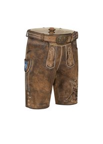 N&uuml;bler N&uuml;bler, Herren, Trachtenlederhose &raquo;Lederhosen kurz Latz Bavarian&laquo;, Braun, EURO, 50 - EURO, Braun, Lederhose Hochwertige Trachtenmode Designed in, 