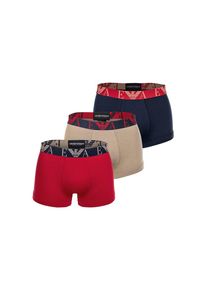 Emporio Armani, Herren, Boxershorts &raquo;Boxershort BOLD MONOGRAM 3er Pack&laquo;, Blau/Rot/Beige, L, Emporio Armani - Boxershorts 3er Pack