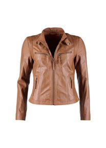 Mustang, Damen, Lederjacke &raquo;Lederjacke 31024083&laquo;, cognac, XL, cognac, Stehkragen mit verschlie&szlig;barer Schnalle & Druckknopf, Trachtenmode