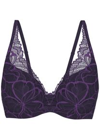 Triumph, B&uuml;gel-BH &raquo;Body Make-Up Illusion Lace&laquo; Komfort-B&uuml;gel, wattiert, Spitze, weiche Microfaser, tiefes Dekollet&eacute;, PRUSSIAN BLUE, Cup B, 70 -Cup B, 