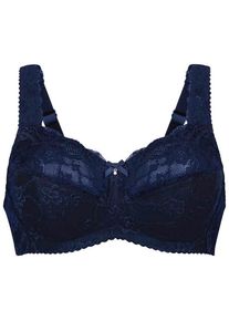 Rosa Faia, Damen, B&uuml;gelloser BH &raquo;Bobette&laquo; ohne B&uuml;gel, mit Spitze, 3-geteilten Cups, Komforttr&auml;ger, feminin, maritim blue, Cup D, 80 -Cup D, maritim 