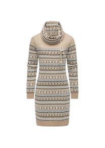 Ragwear, Damen, Sweatkleid &raquo;Sweatkleid Chlloe Jacquard YOUMODO&laquo;, Beige, N-Gr, L -N-Gr, Beige, Bequemes Langarm Minikleid mit hohem Schlauchkragen