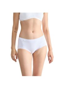 Sloggi, Damen, Midislip &raquo;24/7 Cotton Lace&laquo; 3er Pack, mit zarter Spitze, Baumwollmischung. blickdicht, h&uuml;ftiger Schnitt, WHITE, 50, WHITE, Damenslip 