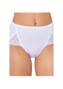 Sloggi, Damen, Maxislip &raquo;Pure Sense Luxe&laquo; 2er Pack, mit femininer Spitze, Microfaser, hoch geschnitten, WHITE, 38, Damen-Taillenslips von Sloggi