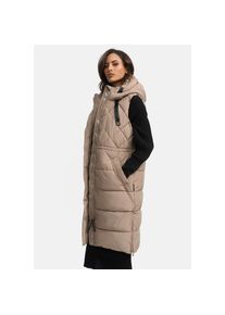 Marikoo, Damen, Steppweste &raquo; Narikaa Damen Winterweste N018&laquo;, Taupe Grey, S, Taupe Grey, Eine Gro&szlig;e und in der Weite verstellbare Kapuze