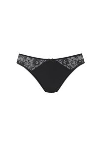 Nuance, Damen, Slip aus weichem Microtouch-Material mit Spitzeneins&auml;tzen, Basic, schwarz, 52/54, Femininer Slip in klassischer Schnittform