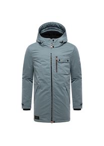 Stone Harbour, Herren, Wintermantel &raquo;Wintermantel Fintaan XX&laquo;, Stormy Blue, M, Stormy Blue, Herren Wintermantel mit fleecegef&uuml;tterter Kapuze