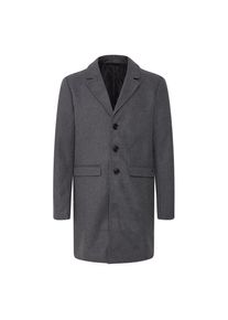 11 Project, Herren, Langmantel &raquo;Langmantel PRKunz&laquo;, Gray Melange, XL, Gray Melange, Wollmantel mit Reverskragen