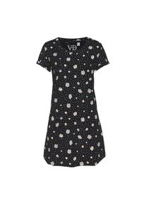 Vivance Dreams, Damen, Nachthemd mit G&auml;nsebl&uuml;mchen-Druck, schwarz-gemustert, N-Gr, 32/34 -N-Gr, schwarz-gemustert, Bigshirt von Vivance Dreams mit 