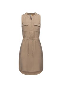 Ragwear, Damen, Blusenkleid &raquo;Blusenkleid Roissin&laquo;, Latte, N-Gr, XL -N-Gr, Latte, &Auml;rmelloses Kleid mit Knopfleiste und Bindeband von Ragwear