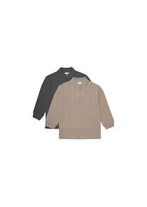 Minymo, Herren, Troyer &raquo;Troyer MISweatshirt w.zip (2-pack)&laquo;, Fossil, 134, Niedlicher Sweattroyer