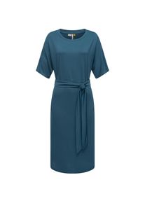 Ragwear, Damen, Shirtkleid &raquo;Sommerkleid Pallerma&laquo;, Petrol, N-Gr, S -N-Gr, Petrol, Unifarbenes Kurzarm-Kleid mit Bindeband an der Taille