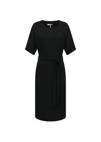 Ragwear, Damen, Shirtkleid &raquo;Sommerkleid Pallerma&laquo;, Black, N-Gr, XS -N-Gr, Black, Unifarbenes Kurzarm-Kleid mit Bindeband an der Taille