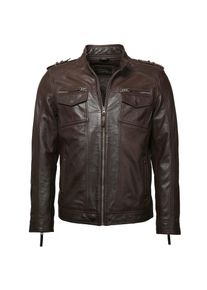 JCC, Herren, Bikerjacke &raquo;Lederjacke 1101019-2&laquo;, brown, 3XL, brown, Schulterklappen, Trachtenmode