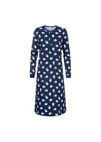 Mey, Damen, Nachthemd &raquo;Scribbled Dots&laquo; Ohne Taschen L&auml;nge in Gr&ouml;&szlig;e 38: circa 110 cm, deep marine, N-Gr, 46 -N-Gr, deep marine, Langarm mit gerippten 