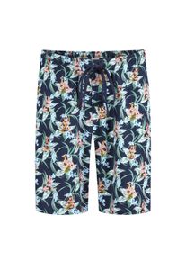 Big & Tall Sizes - Mey - Elastic pyjama shorts with tropical print - 3XL