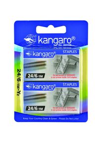 Kangaro, B&uuml;roklammer, Heftklammern, nr. 24/6,2x1000 st&uuml;ck, blister (2000 x)
