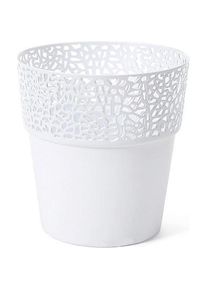Lamela, Blumentopf, Flowerpot Rosa 655-05, plastic, &Oslash; 12 cm, white